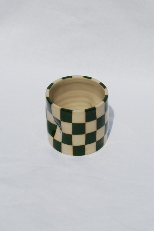 Checkered pinch cup - pine